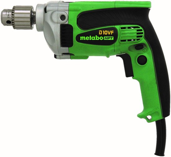Metabo HPT Drill, 9-Amp, 3/8-Inch, 3-Jaw Industrial Chuck, 0-3000 Rpm, Variable Speed Trigger, Form Fit Palm Grip, Contractor-Grade Cast Aluminu