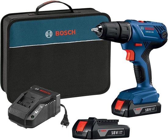 BOSCH ボッシュ 18V Compact 1/2" Drill/Driver Kit with (2) 1.5 Ah Slim Pack Batteries GSR18V-190B22