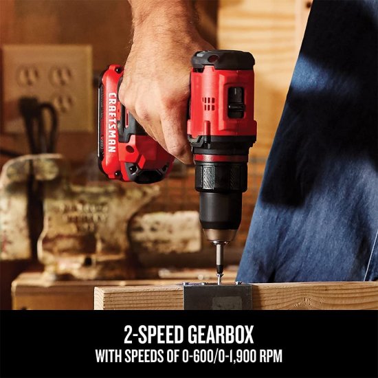 CRAFTSMAN V20* Cordless Drill/Driver Kit, Brushless (CMCD710C1) , Red , 1/2-in._3