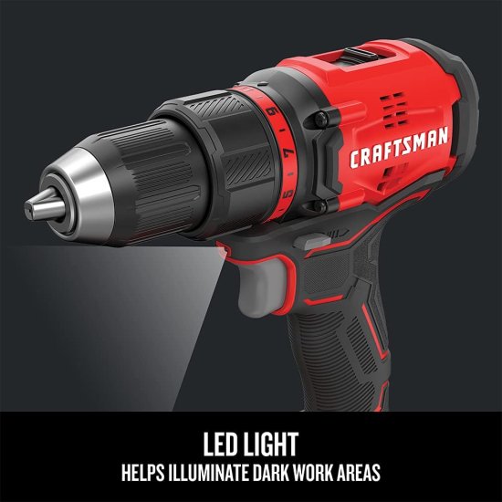 CRAFTSMAN V20* Cordless Drill/Driver Kit, Brushless (CMCD710C1) , Red , 1/2-in._5
