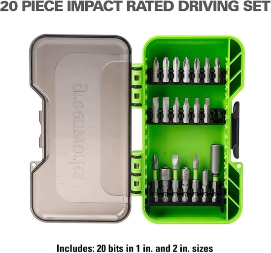 Greenworks 24V Brushless Drill/Driver + Impact Driver Combo Kit, with 20-Piece Impact Rated Driving Bit Set_6