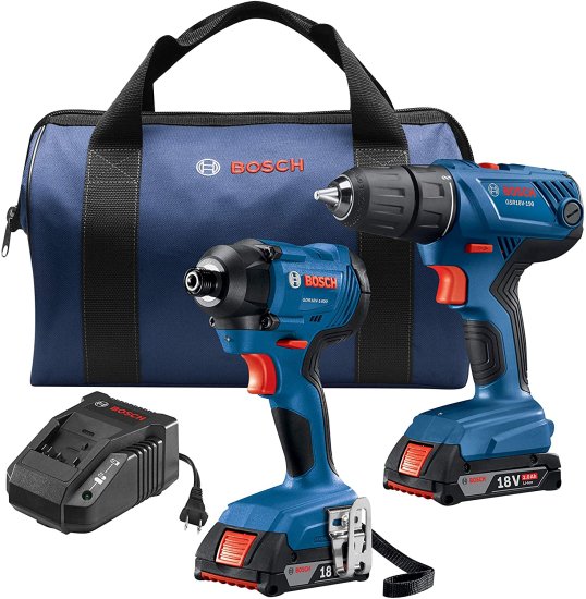 BOSCH ボッシュ 18V 2-Tool Combo Kit with 1/2 In. Compact Drill/Driver and 1/4 In. Hex Impact Driver GXL18V-26B22の通販は