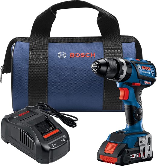 BOSCH ボッシュ GSB18V-535CB15 18V EC Brushless Connected-Ready Compact Tough 1/2 In. Hammer Drill/Driver with (1) CORE18V 4.0 Ah Compact Battery