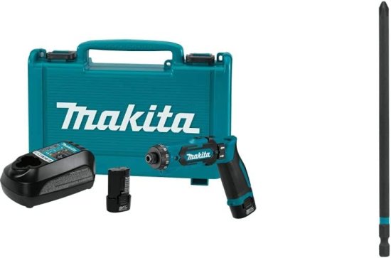 Makita マキタ DF012DSE 7.2V Lithium-Ion Cordless 1/4" Hex Driver-Drill Kit with Auto-Stop Clutch &amp; A-96883 Impactx #2 Phillips 6″ Power Bit