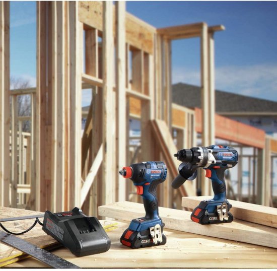 BOSCH ボッシュ GXL18V-224B25 18V 2-Tool Combo Kit with Connected Freak 1/4 In. and 1/2 In. Two-In-One Bit/Socket Impact Driver and Brute Tough 1_5