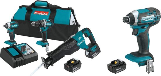 Makita マキタ XT328M 4.0 Ah 18V LXT Lithium-Ion Brushless Cordless Combo Kit, 3 Piece w/ Makita マキタ BL1860B 18V 6.0 Ah Battery &amp; Makita マキ