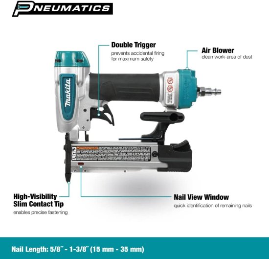 Makita マキタ AF353 23 Gauge, 1-3/8" Pin Nailer,_1