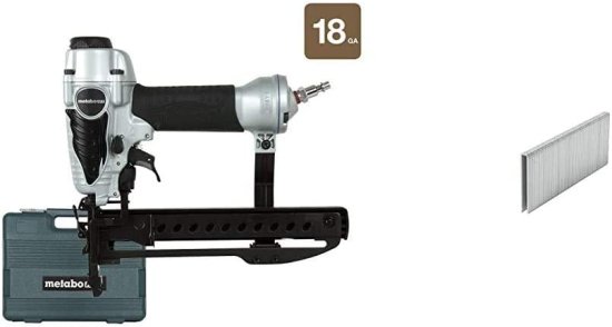 Metabo HPT Finish Stapler, 18 Gauge, 1/4-Inch Narrow Crown Staples, 1/2-Inch up to 1-1/2-Inch Staple Length and 1/4"x 1-1/2", 18 Gauge, Electro