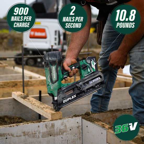 Metabo HPT 36V MultiVolt? Cordless Duplex Nailer | 21 Degree