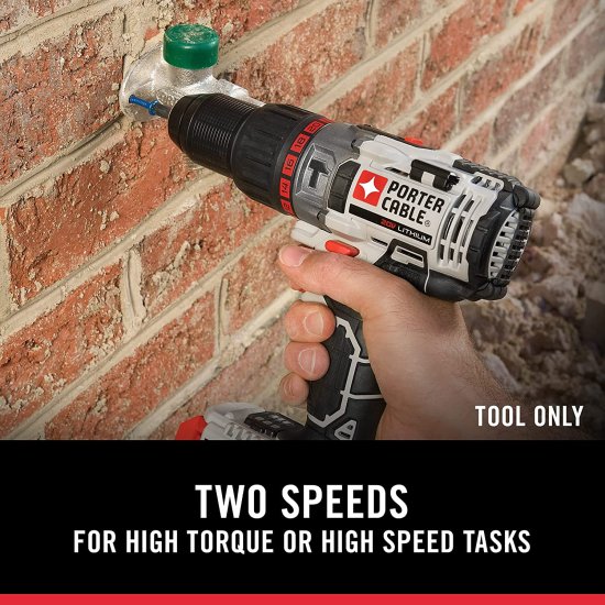 PORTER-CABLE 20V MAX* Hammer Drill, Tool Only (PCC620B)