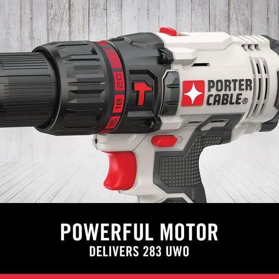 PORTER-CABLE 20V MAX Hammer Drill Kit, Compact, Cordless (PCC621LB)_3