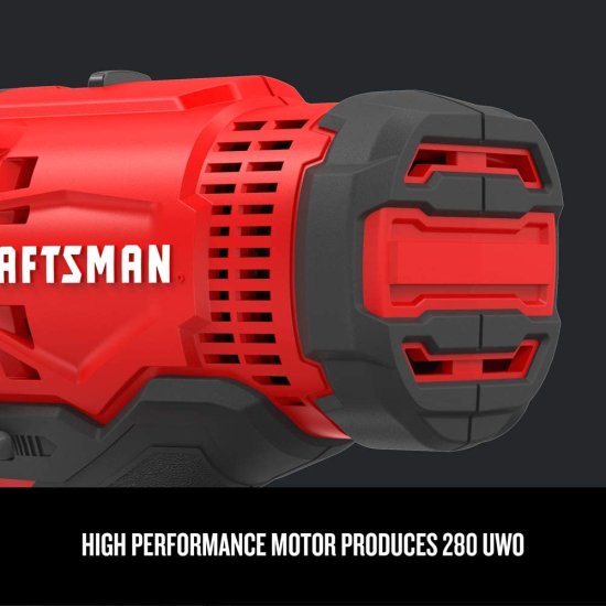 CRAFTSMAN V20 Cordless Hammer Drill Kit with Drill Bit Set/Screwdriver Set, 21-Piece, Titanium (CMCD711C2 &amp; CMAM3211)_3