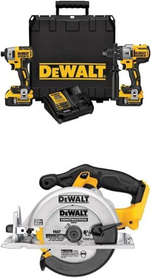 Dewalt デウォルト DCK299P2 20V MAX XR Lithium Ion Brushless Premium Hammerdrill & Impact Driver Combo Kit 5.0 Ah with Circular