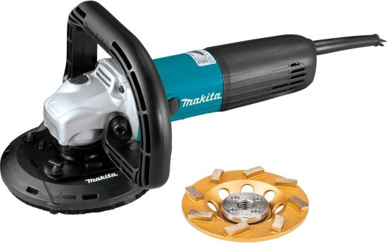 Makita マキタ PC5010CX1 5" SJS?II Compact Concrete Planer with Dust Extraction Shroud and Diamond Cup Wheel