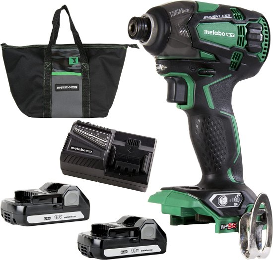 Metabo HPT 18V MultiVolt Cordless Triple Hammer Impact Driver Kit | 4-Stage Electronic Speed Switch | IP56 Rated | Lifetime Tool Warranty | WH18