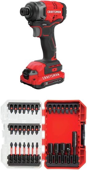 CRAFTSMAN V20 Impact Driver Kit, Cordless with Drill/Driver Set