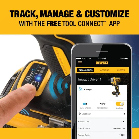 Dewalt デウォルト 20V MAX* XR Impact Driver with Bluetooth Kit (DCF888P2BT)_3