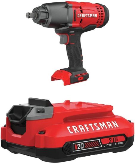 CRAFTSMAN V20 Cordless Impact Wrench with Lithium Ion Battery, 2.0-Amp Hour, Charger Sold Separately (CMCF900B & CMCB202)の通販は 49,100円
