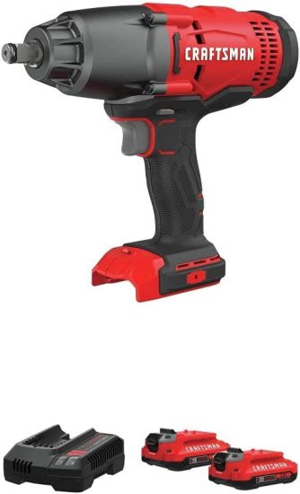 CRAFTSMAN V20 Cordless Impact Wrench with Battery & Charger Starter Kit, 2.0 Ah (CMCF900B & CMCB202-2CK)の通販は