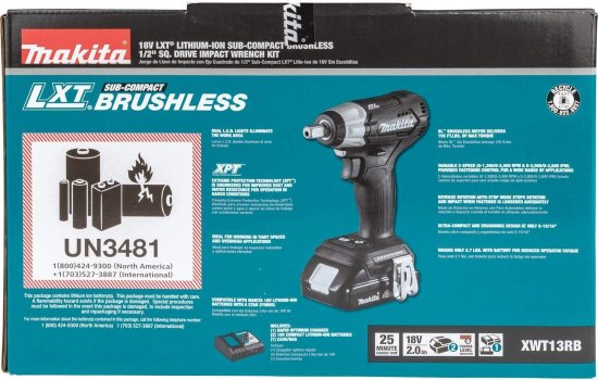Makita マキタ XWT13RB 18V LXT Sub-Compact 1/2" Impact Wrench_9