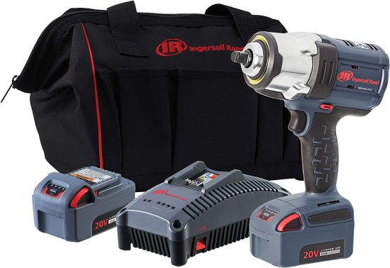 Ingersoll Rand W7152-K22 20V 1/2" Drive Cordless Impact Wrench 2 Battery Kit - High Torque, IQv Power Control w/4 Modes, Brushless Motor, LED Li