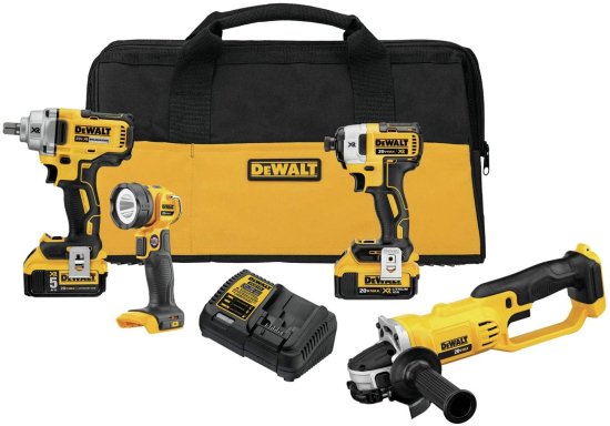 De WALT（デウォルト） 20V MAX Impact（インパクト）セット Dewalt デウォルト 20V MAX* Impact Wrench, Combo Kit, 5-Ah, 4-Tool