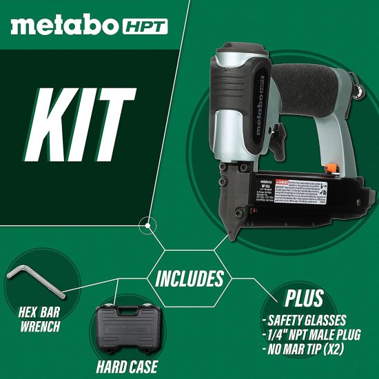 Metabo HPT Finish Nailer, 15 Gauge, Pneumatic, Angled, Finish Nails - Best Backy