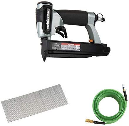 Metabo HPT NP35A Pin Nailer with Metabo HPT 23002SHPT Micro Pin Nails, 1 x 23 Gauge, and Metabo HPT 115155M Air Nailer Hose