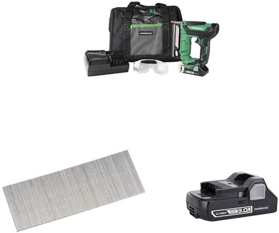 Metabo HPT NP18DSAL 18V Cordless Pin Nailer Kit with Metabo HPT 23002SHPT Micro Pin Nails, 1" x 23 Gauge, and Metabo HPT 339782M 18V Battery