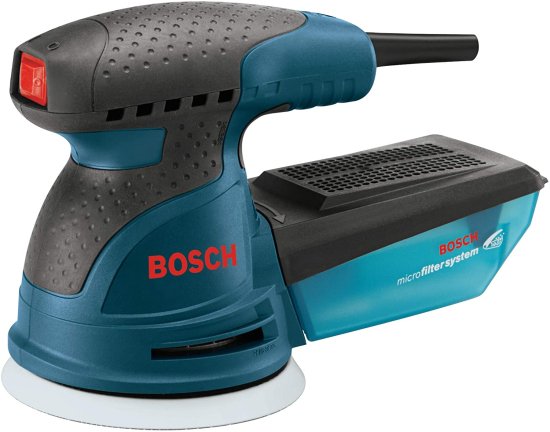 BOSCH ボッシュ ROS20VSK Palm Sander 2.5 Amp 5 インチ. Corded Variable Speed Random Orbital Sander/Polisher Kit with Dust Collector and Hard Carrying