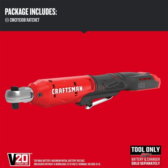 CRAFTSMAN CMCF930B V20* Cordless 3/8" Drive Cordless Ratchet (Tool Only)