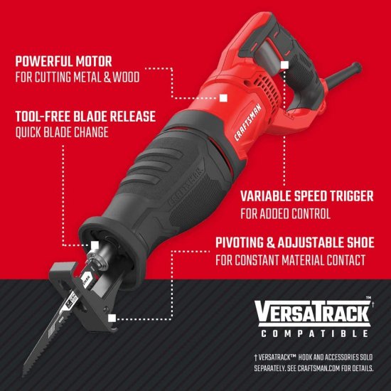 CRAFTSMAN Reciprocating Saw, 7.5-Amp, Corded (CMES300)