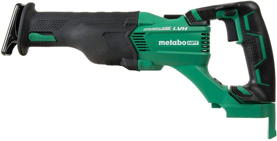 Metabo HPT Cordless Reciprocating Saw | Tool Only | No Battery | 3-Mode Selector W/Auto Mode | Tool-Less Blade Changing System | Large Rafter Ho