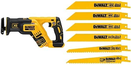 Dewalt デウォルト DCS367B 20V Max XR Brushless Compact Reciprocating Saw, (Tool Only) and DW4856 Metal/Woodcutting Reciprocating Saw Blade Set, 30,355円
