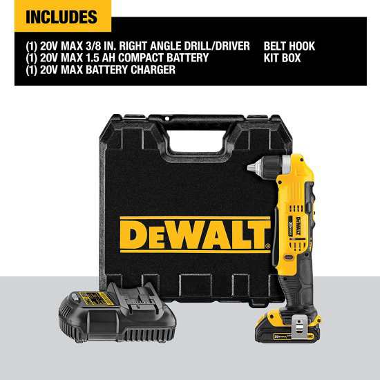 Dewalt デウォルト 20V MAX Right Angle Cordless Drill/Driver Kit