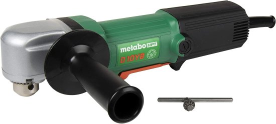 Metabo HPT Right Angle Corded Drill 4.6-Amp 3/8-Inch 3-1/4-Inch Low Profile Head 500-2300 Rpm Removable Side Handle Contractor-Grade Cast