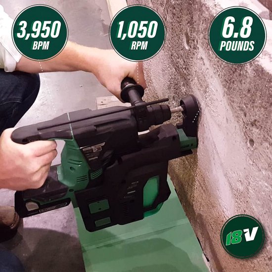 Metabo HPT Rotary Hammer Drill | Tool Body Only - No Battery | 18V Cordless | SDS Plus | DH18DBLQ4_1