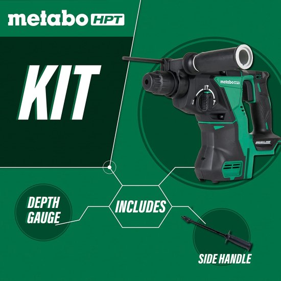 Metabo HPT Rotary Hammer Drill | Tool Body Only - No Battery | 18V Cordless | SDS Plus | DH18DBLQ4_3