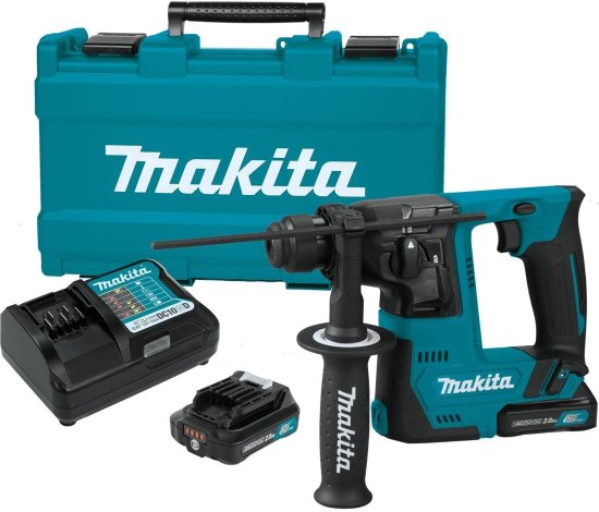 Makita マキタ RH02R1 2.0Ah 12V max CXT Lithium-Ion Cordless 9/16" Rotary Hammer Kit, accepts SDS-PLUS bits