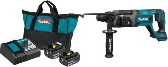 Makita マキタ BL1840BDC2 18V LXT Lithium-Ion Battery and Rapid Optimum Charger Starter Pack (4.0Ah) with XRH04Z 18V LXT Lithium-Ion Cordless 7/8