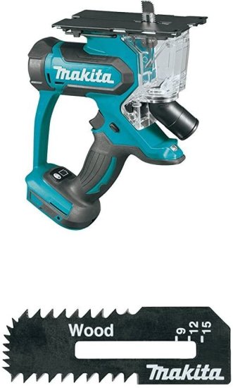 Makita マキタ XDS01Z 18V LXT Lithium-Ion Cordless Cut-Out Saw, Tool Only with B-49703 Drywall Cut-Out Saw Blade (2 Pack)
