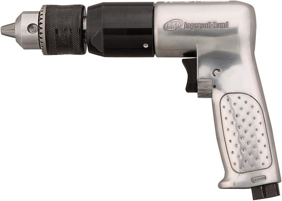 Ingersoll Rand 7803RA 1/2” Reversible Pneumatic Air Drill, Heavy Duty, 400 RPM, Variable Speed Throttle, 5HP Motor, Quick Reverse Lever