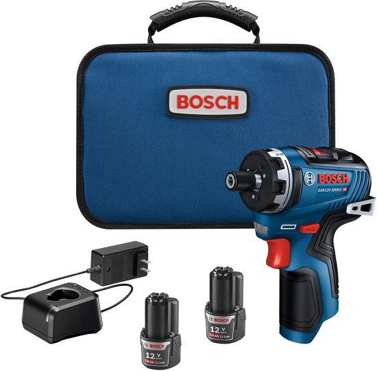 BOSCH ボッシュ GSR12V-300HXB22 12V Max Brushless 1/4 In. Hex Two-Speed Screwdriver Kit with (2) 2.0 Ah Batteries