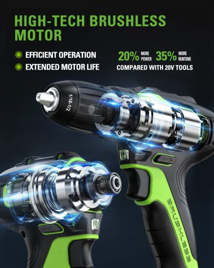 Greenworks 24V Cordless Brushless Drill + Brushless Impact Driver + Brushless 7-1/4-inch Circular Saw Combo Kit with 2×2Ah Batteries with 2A Ch_2