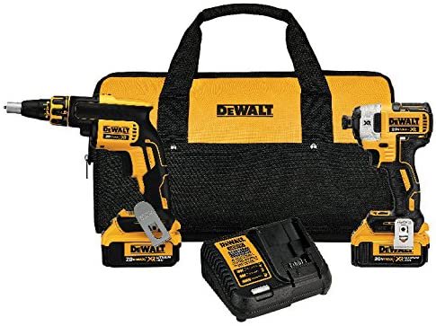 Dewalt デウォルト 20V MAX* XR Drywall Screw Gun &amp; Impact Driver Kit, 4.0-Amp Hour (DCK267M2)