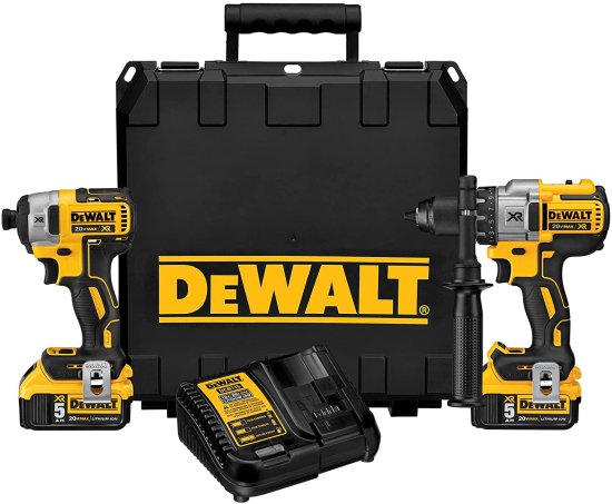 Dewalt デウォルト 20V MAX* XR Cordless Drill Combo Kit, Brushless, 5.0-Ah, 2-Tool (DCK299P2)