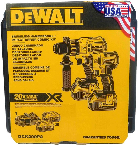 Dewalt デウォルト DCK299P2 5.0Ah 20V Cordless Brushless Drill 2-Tool Combo Kit 55,500円