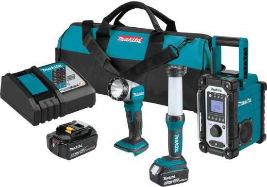 Makita マキタ XT338T 118V LXT Lithium-Ion Cordless Emergency Preparedness 3-Pc. Combo Kit (5.0Ah)