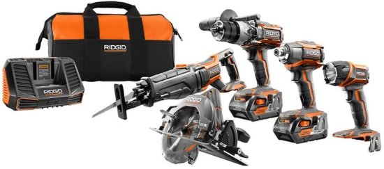 Ridgid TOOL COMPANY R9652 18V Tool Combo Kit (5 Piece)