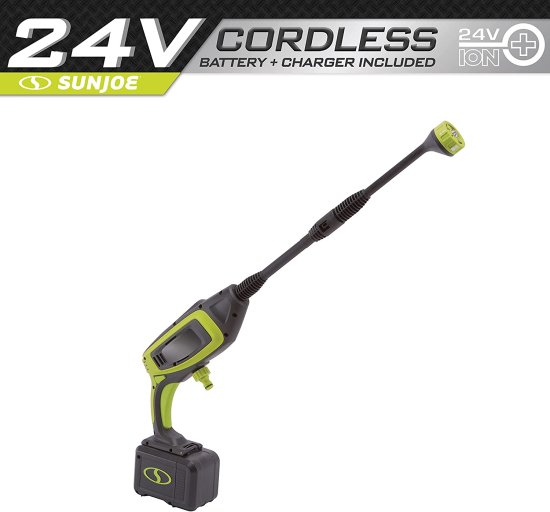 Sun Joe 24V-PP350-LTE 24-Volt iON+ Power Cleaner Kit, Water Siphon Hose, Utility Brush, and more, Portable Cleaning On-The-Go, 350 PSI Max, 0.6_1